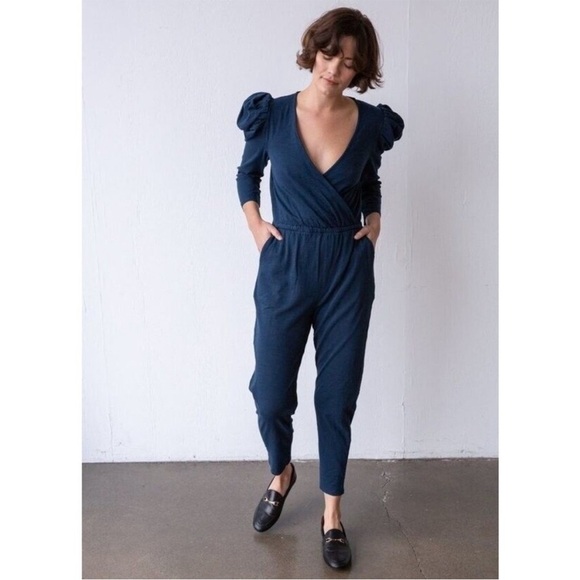 Anthropologie Nation LTD Ronda Jumpsuit Long Sleeve Puff Shoulder Made in Peru M - Picture 3 of 16